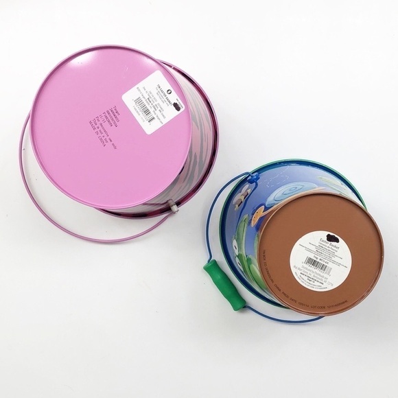 Zebra & frog print metal Easter Baskets boy & girl - set of 2 - Picture 3 of 4